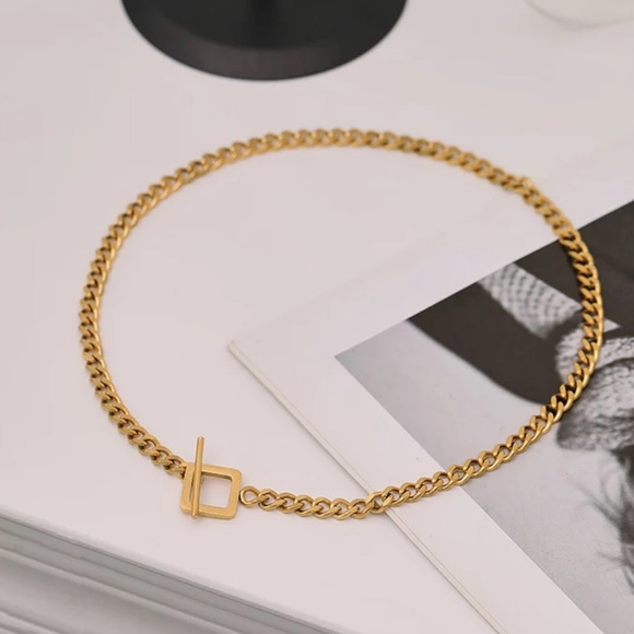 GP T-bar square toggle chain necklace - Picture 2 of 5